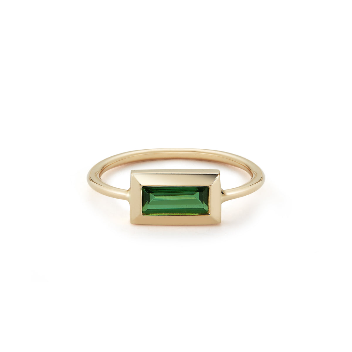 Large Baguette Ring – Green Tourmaline
