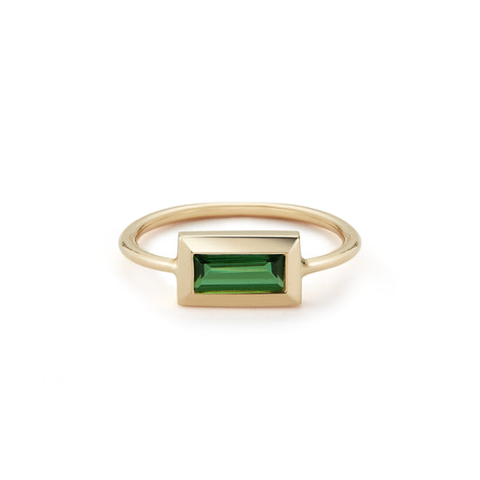 Large Baguette Ring – Green Tourmaline
