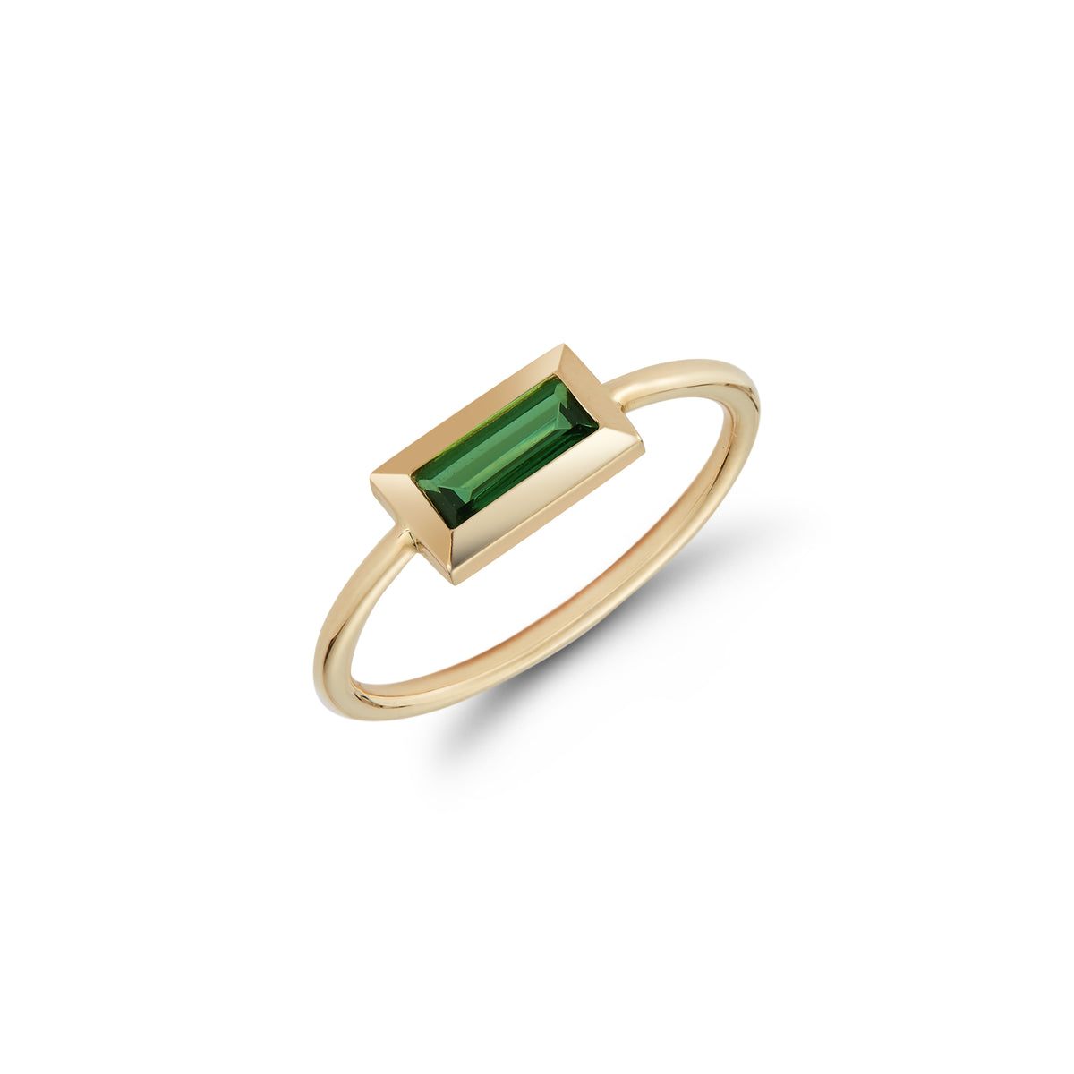 Small Baguette Ring – Green Tourmaline