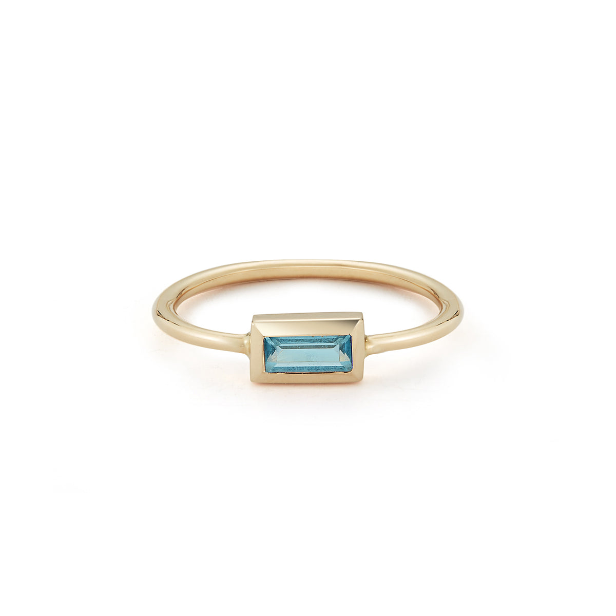 Small Baguette Ring – Sky Blue Topaz