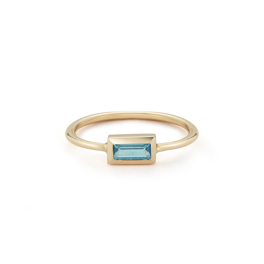 Small Baguette Ring – Sky Blue Topaz