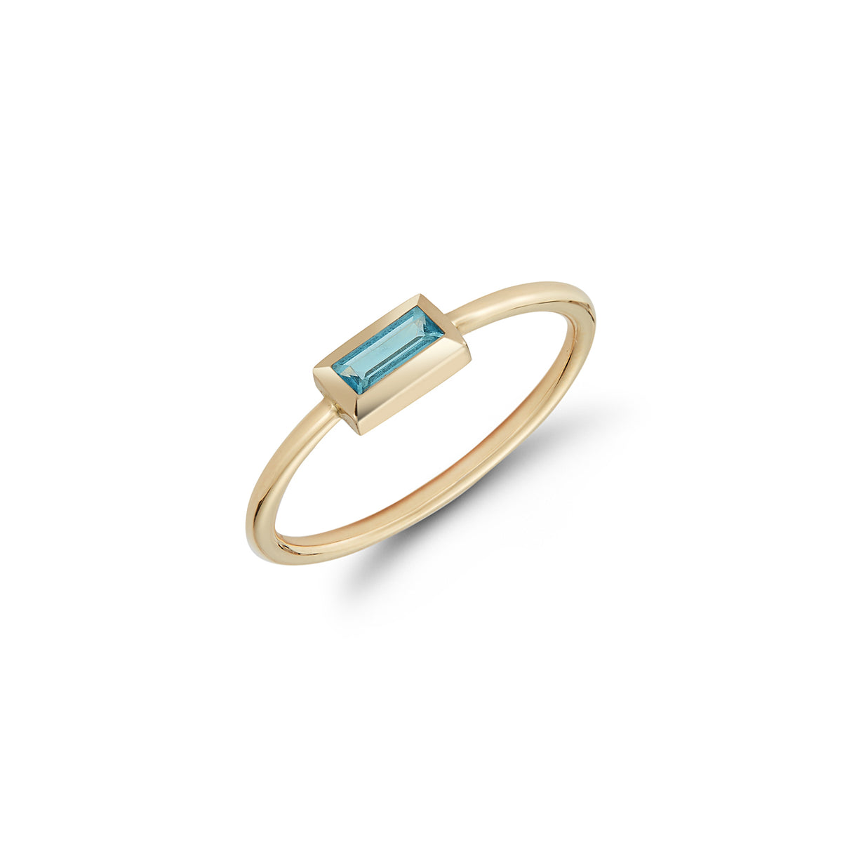 Small Baguette Ring – Sky Blue Topaz