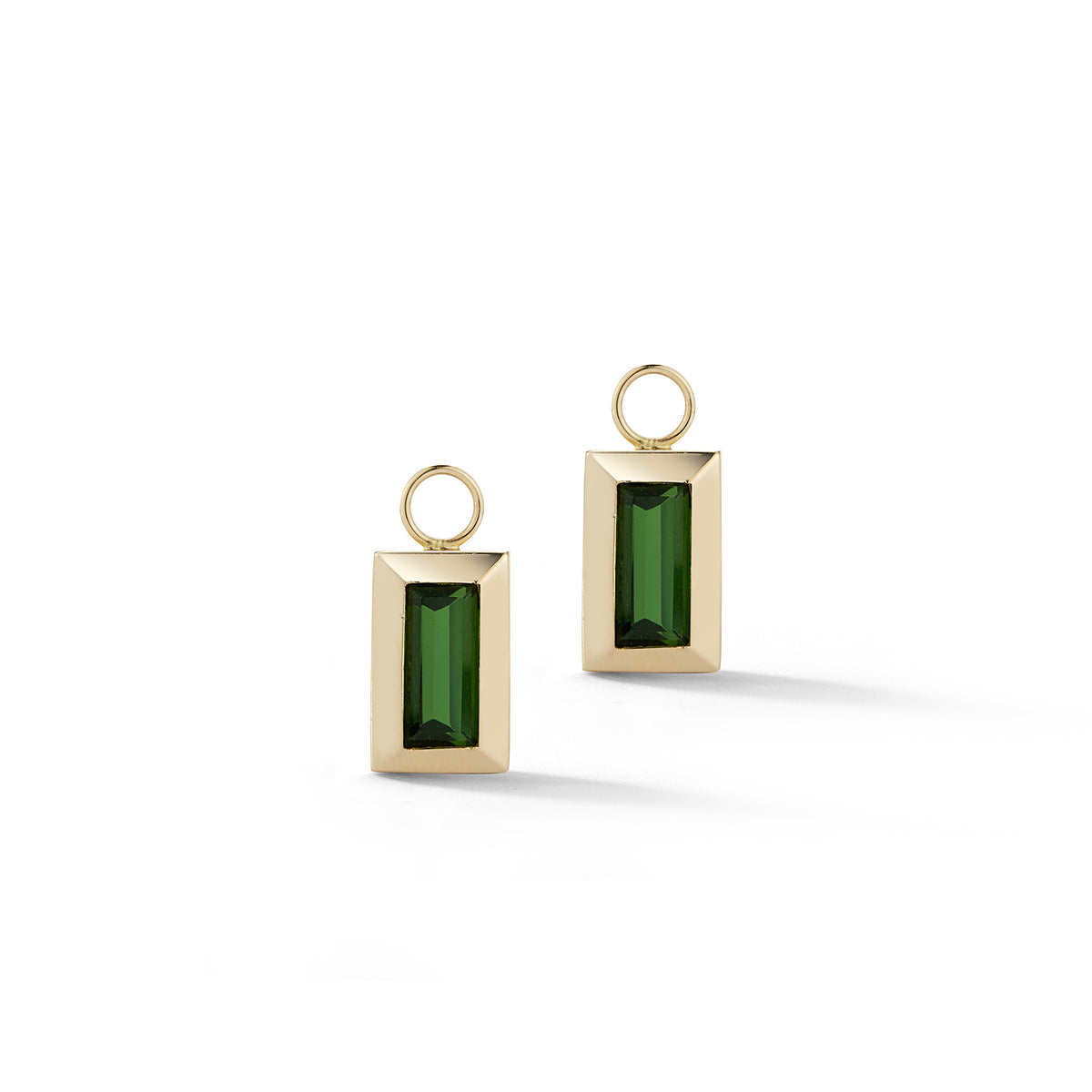 Large Baguette Charm – Green Tourmaline (Vertical)