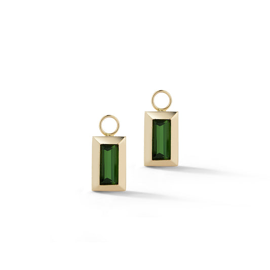 Large Baguette Charm – Green Tourmaline (Vertical)