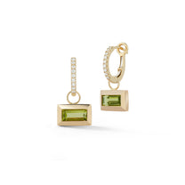 Large Baguette Charm – Green Tourmaline (Horizontal)