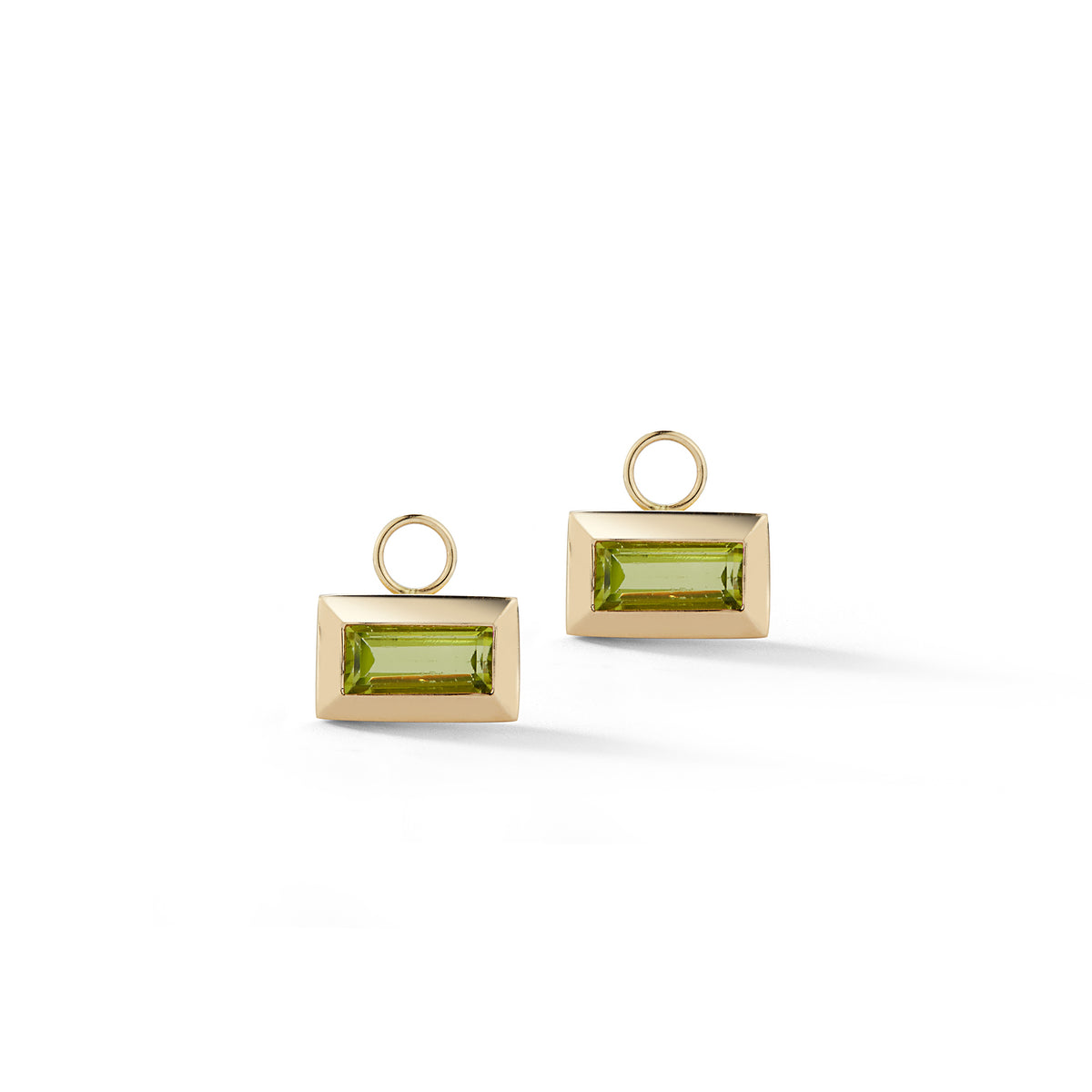 Large Baguette Charm – Green Tourmaline (Horizontal)