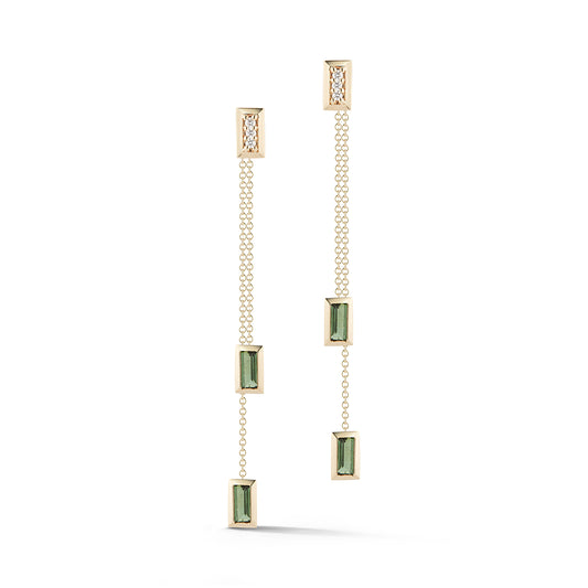 Diamond & Baguette Dangle Earrings
