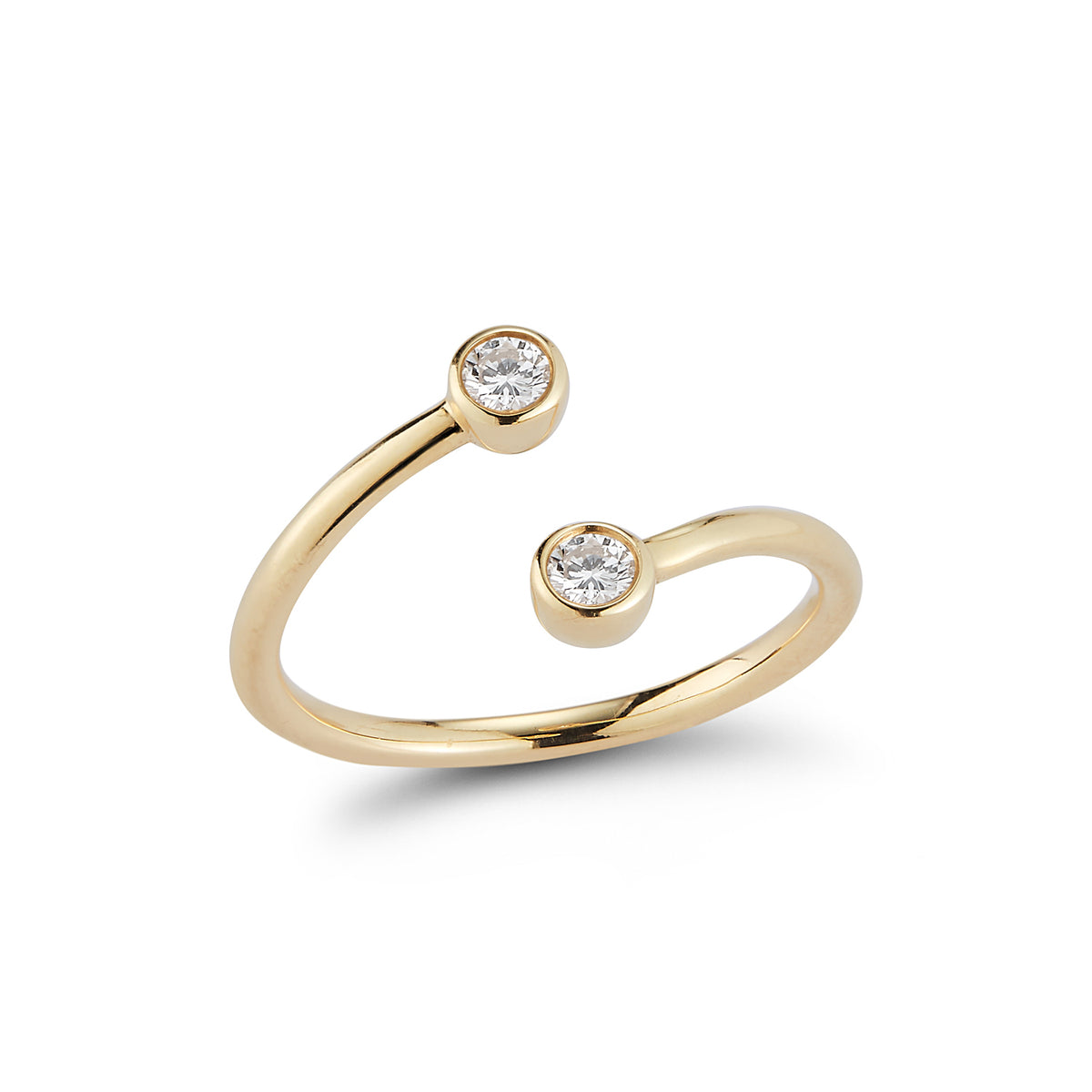 Diamond Wrap Ring with Plain Band