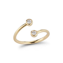 Diamond Wrap Ring with Plain Band