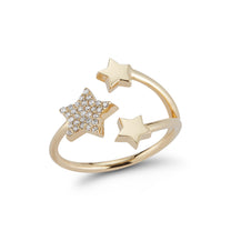Starburst Ring with Diamond Pave Star