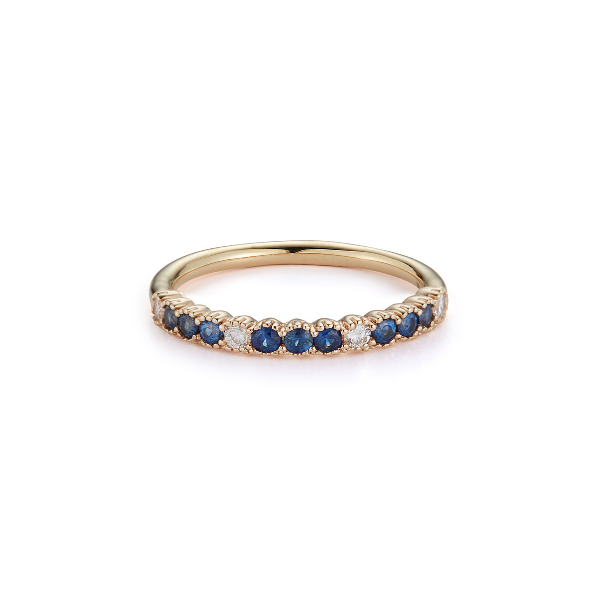 Blue Sapphire and Diamond Ring