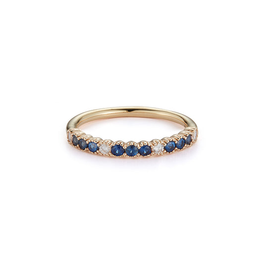 Blue Sapphire and Diamond Ring