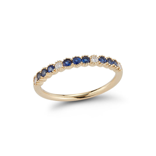Blue Sapphire and Diamond Ring