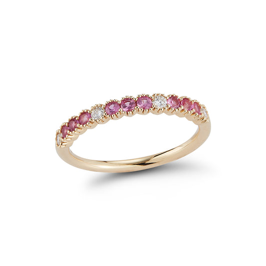 Pink Sapphire and Diamond Ring