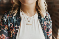 "Amanda" Rainbow Baguette Necklace