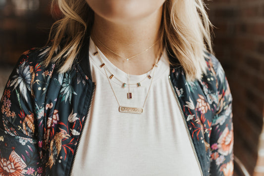 Baguette Lariat with Diamond Bezel – Amethyst